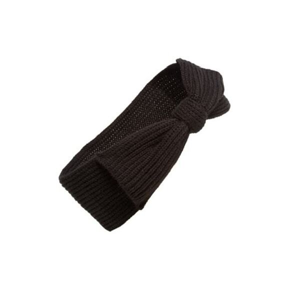 Kate Spade Black Ribbed Knit Bow Headband - NWT! - Picture 2 of 5